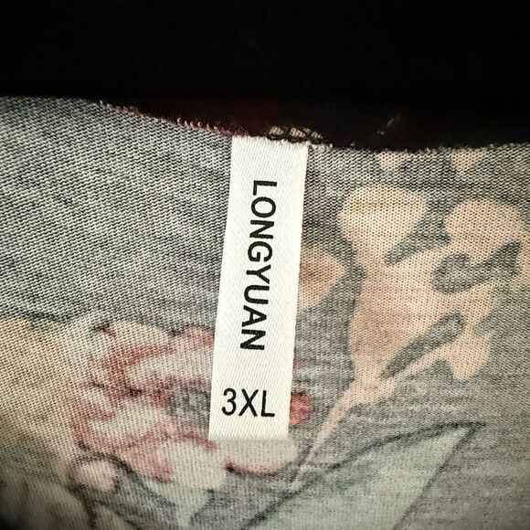 Longyuan Maxi Dress 3XL Plus Size Short Sleeve Jersey Knit Stretch Black EUC - Picture 3 of 5